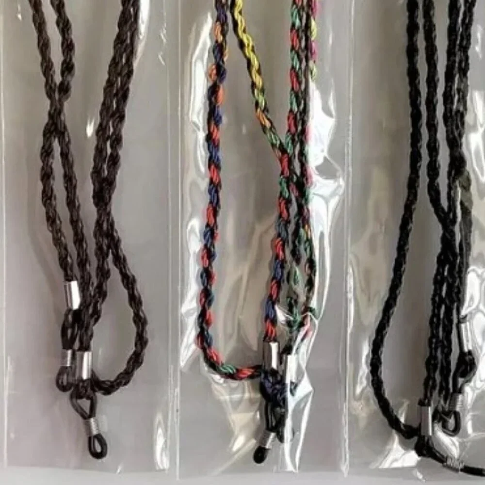 BRAIDED ROPE EYEGLASS CORDS 4 PACK MULTI COLORS NEW